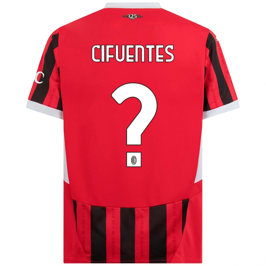 Niño Camiseta Maikol Cifuentes #0 Rojo Negro 1ª Equipación 2024/25 La Camisa