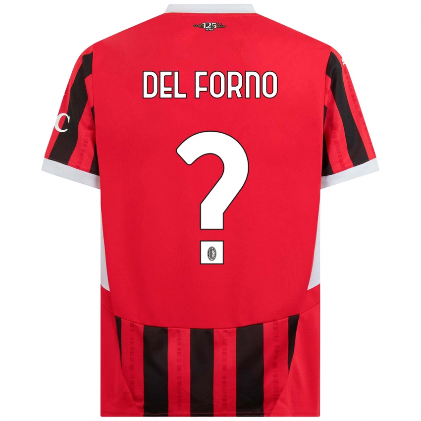 Niño Camiseta Luca Del Forno #0 Rojo Negro 1ª Equipación 2024/25 La Camisa