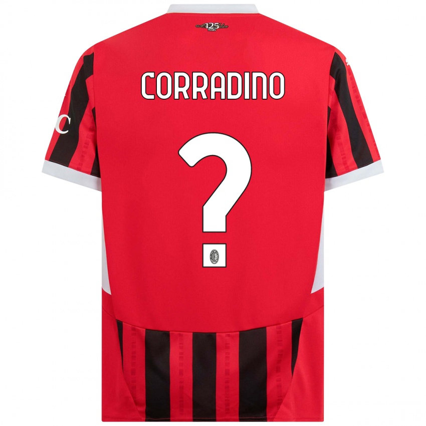 Niño Camiseta Riccardo Corradino #0 Rojo Negro 1ª Equipación 2024/25 La Camisa