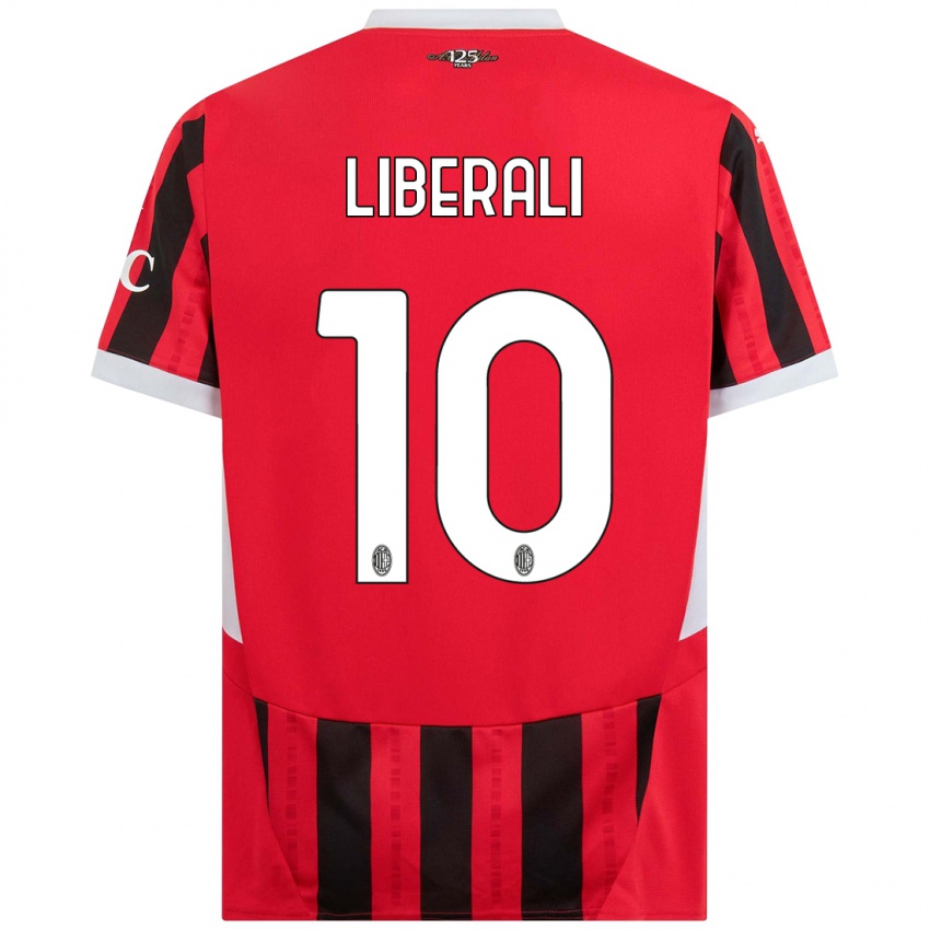 Niño Camiseta Mattia Liberali #10 Rojo Negro 1ª Equipación 2024/25 La Camisa