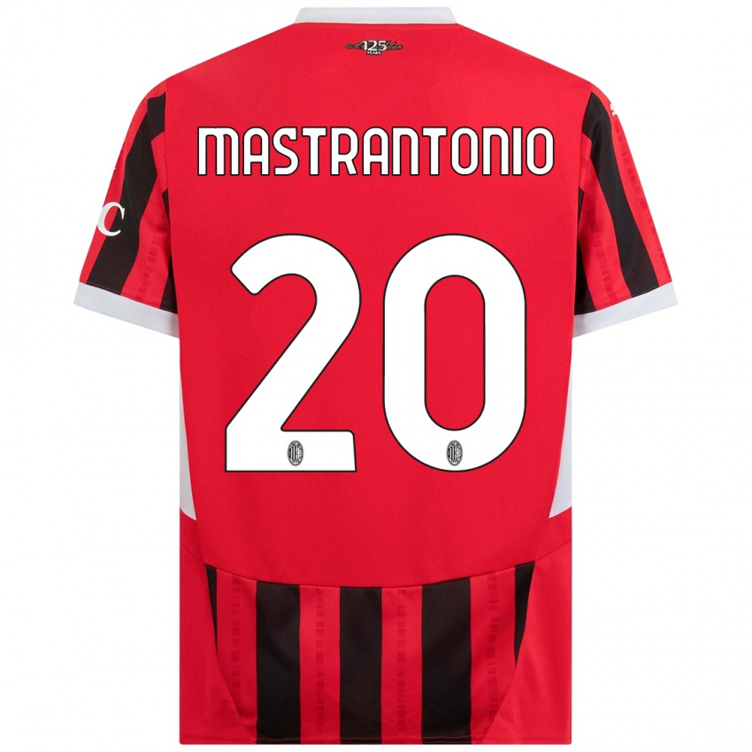 Niño Camiseta Davide Mastrantonio #20 Rojo Negro 1ª Equipación 2024/25 La Camisa