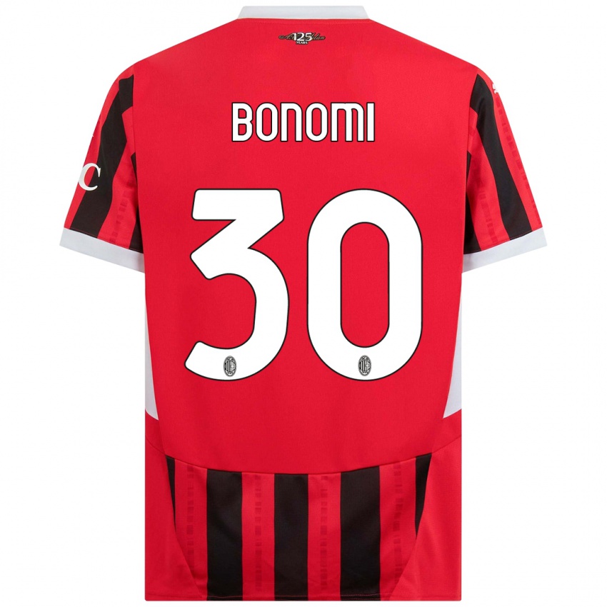 Niño Camiseta Alessandro Bonomi #30 Rojo Negro 1ª Equipación 2024/25 La Camisa