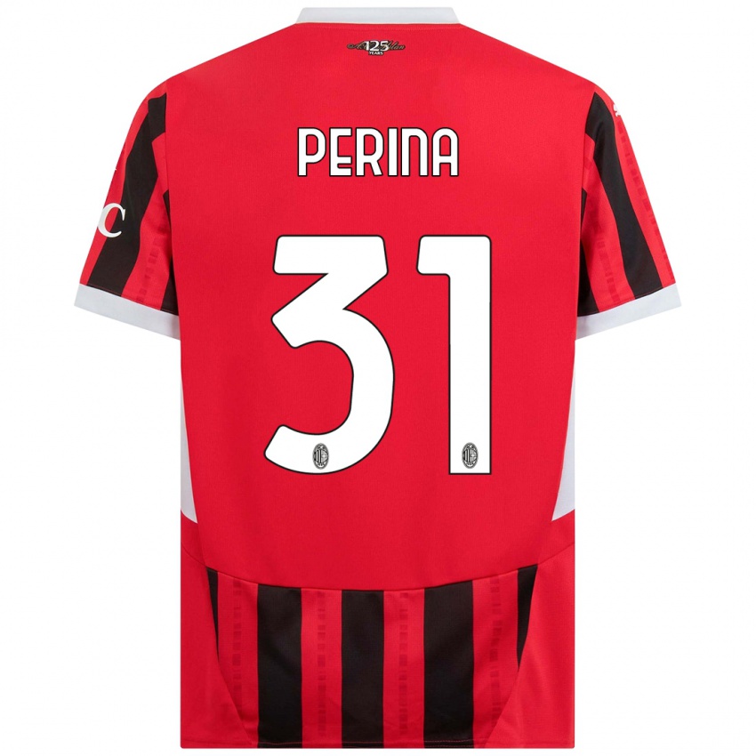 Niño Camiseta Gioele Perina #31 Rojo Negro 1ª Equipación 2024/25 La Camisa