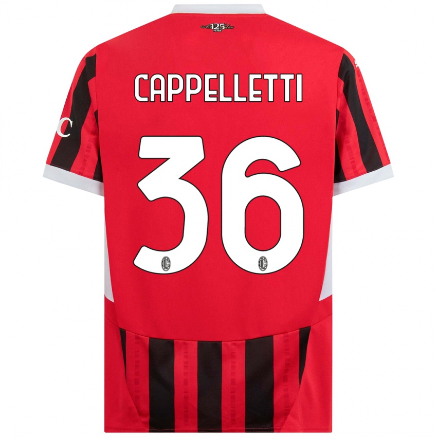 Niño Camiseta Mattia Cappelletti #36 Rojo Negro 1ª Equipación 2024/25 La Camisa