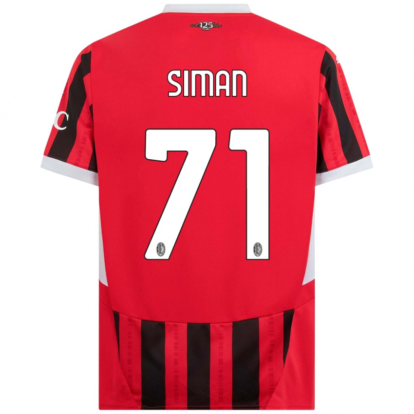 Niño Camiseta Alexandru Șiman #71 Rojo Negro 1ª Equipación 2024/25 La Camisa