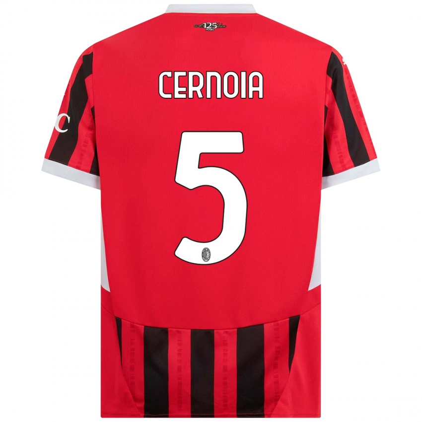 Niño Camiseta Valentina Cernoia #5 Rojo Negro 1ª Equipación 2024/25 La Camisa