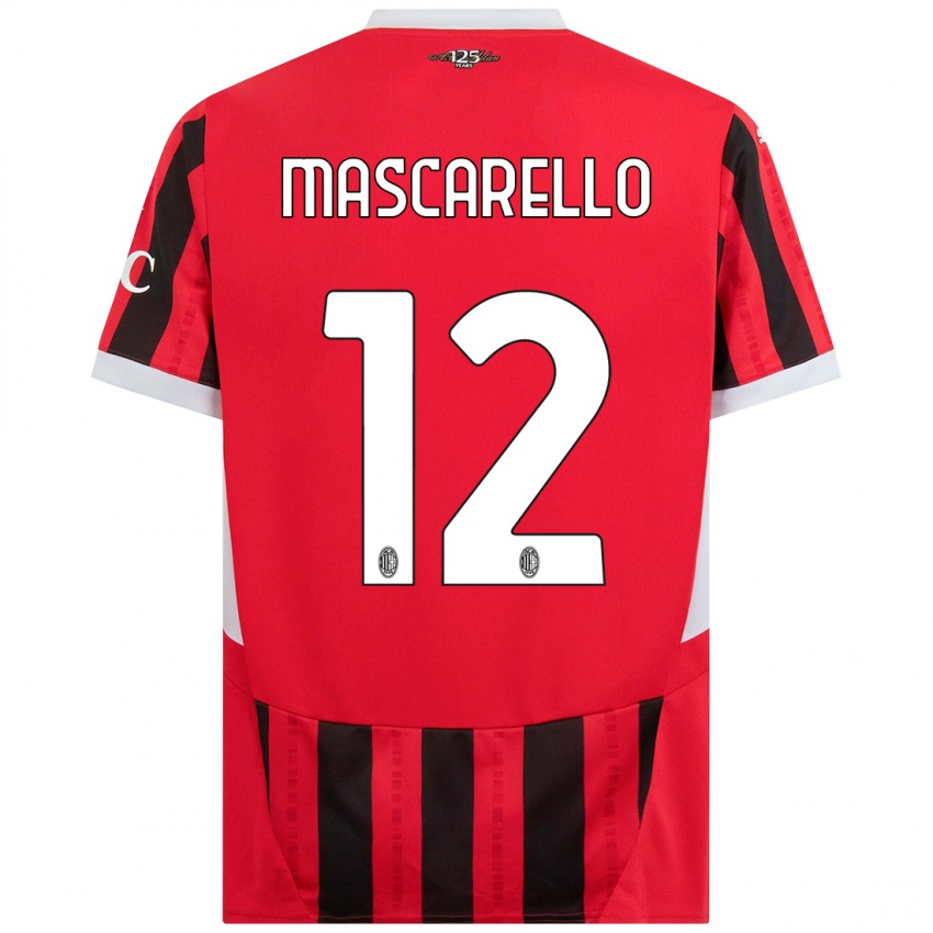 Niño Camiseta Marta Mascarello #12 Rojo Negro 1ª Equipación 2024/25 La Camisa