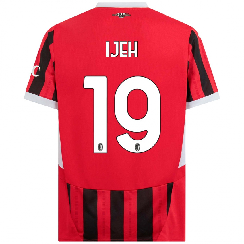 Niño Camiseta Evelyn Ijeh #19 Rojo Negro 1ª Equipación 2024/25 La Camisa