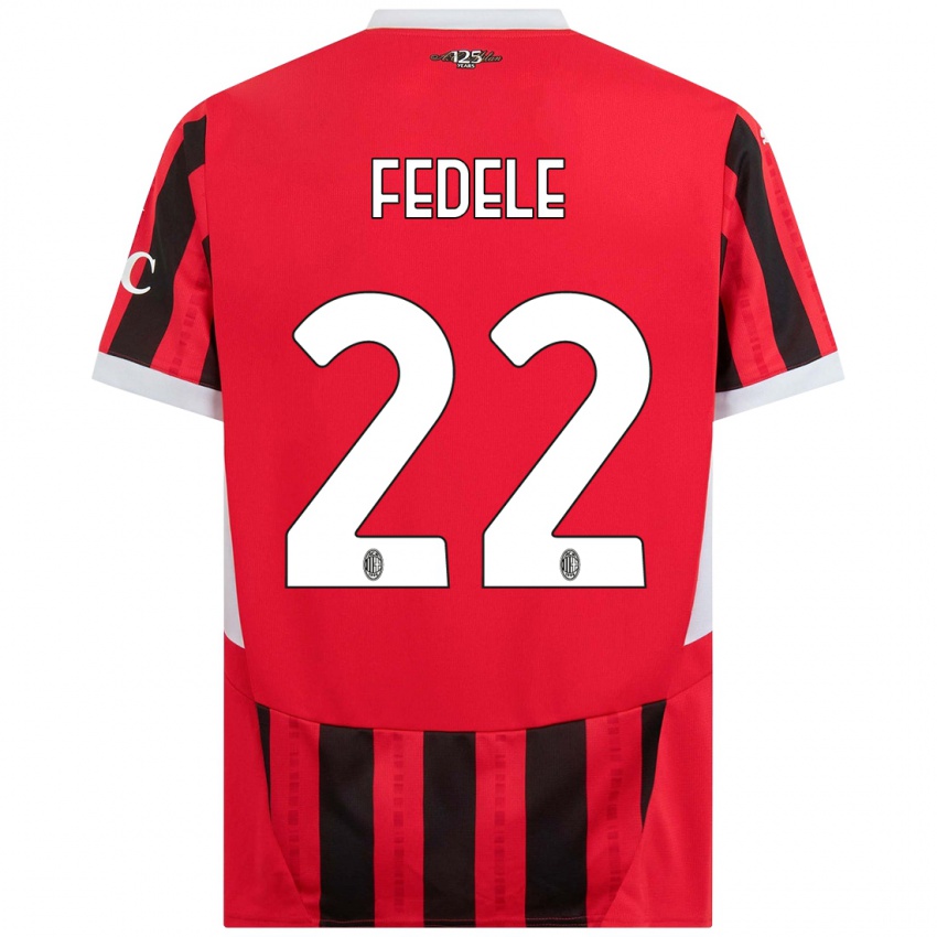 Niño Camiseta Noemi Fedele #22 Rojo Negro 1ª Equipación 2024/25 La Camisa