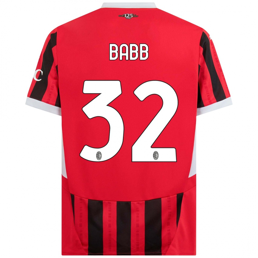 Niño Camiseta Selena Delia Babb #32 Rojo Negro 1ª Equipación 2024/25 La Camisa