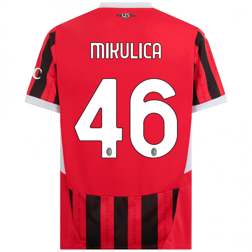 Niño Camiseta Petra Mikulica #46 Rojo Negro 1ª Equipación 2024/25 La Camisa