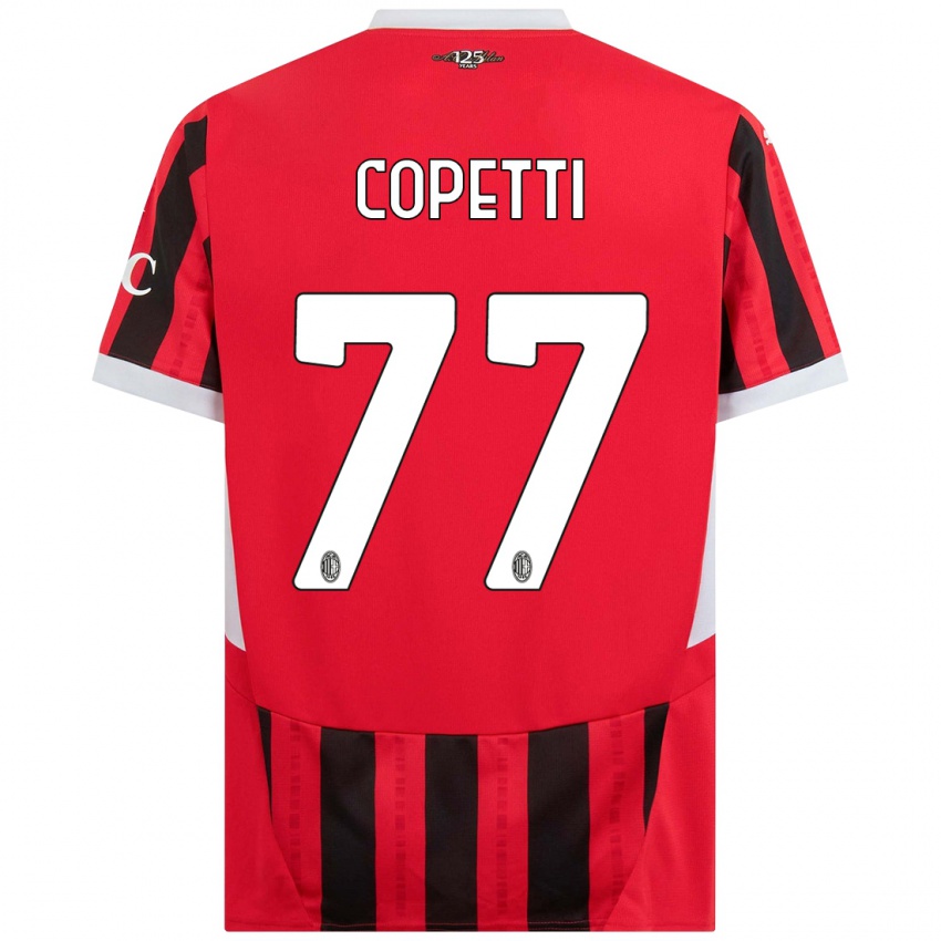 Niño Camiseta Matilde Copetti #77 Rojo Negro 1ª Equipación 2024/25 La Camisa