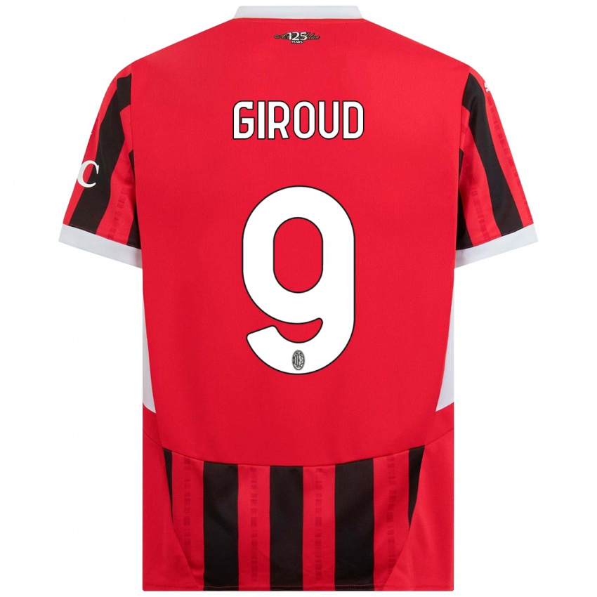 Niño Camiseta Olivier Giroud #9 Rojo Negro 1ª Equipación 2024/25 La Camisa