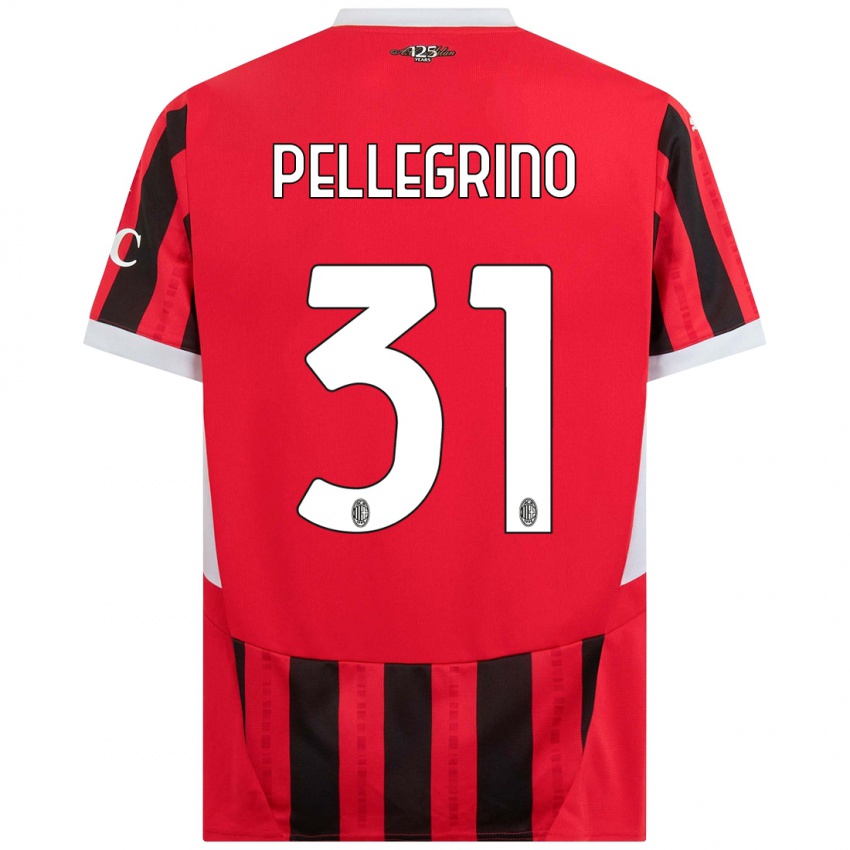 Niño Camiseta Marco Pellegrino #31 Rojo Negro 1ª Equipación 2024/25 La Camisa