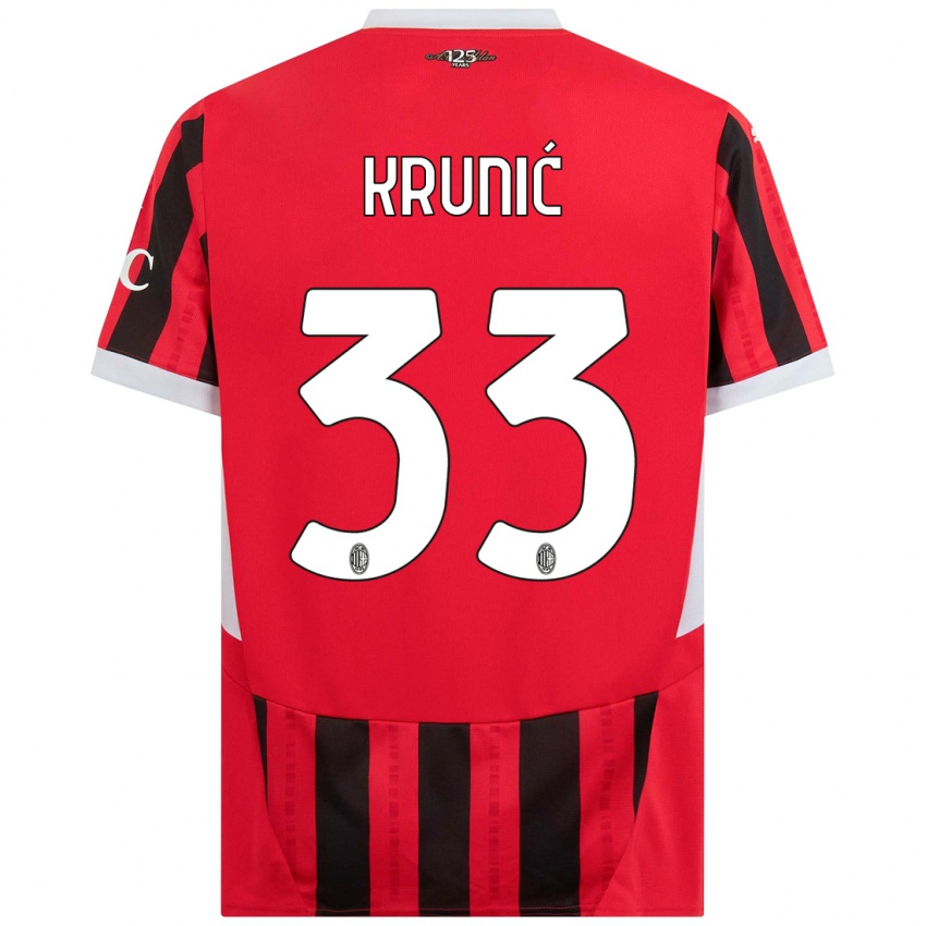 Niño Camiseta Rade Krunic #33 Rojo Negro 1ª Equipación 2024/25 La Camisa