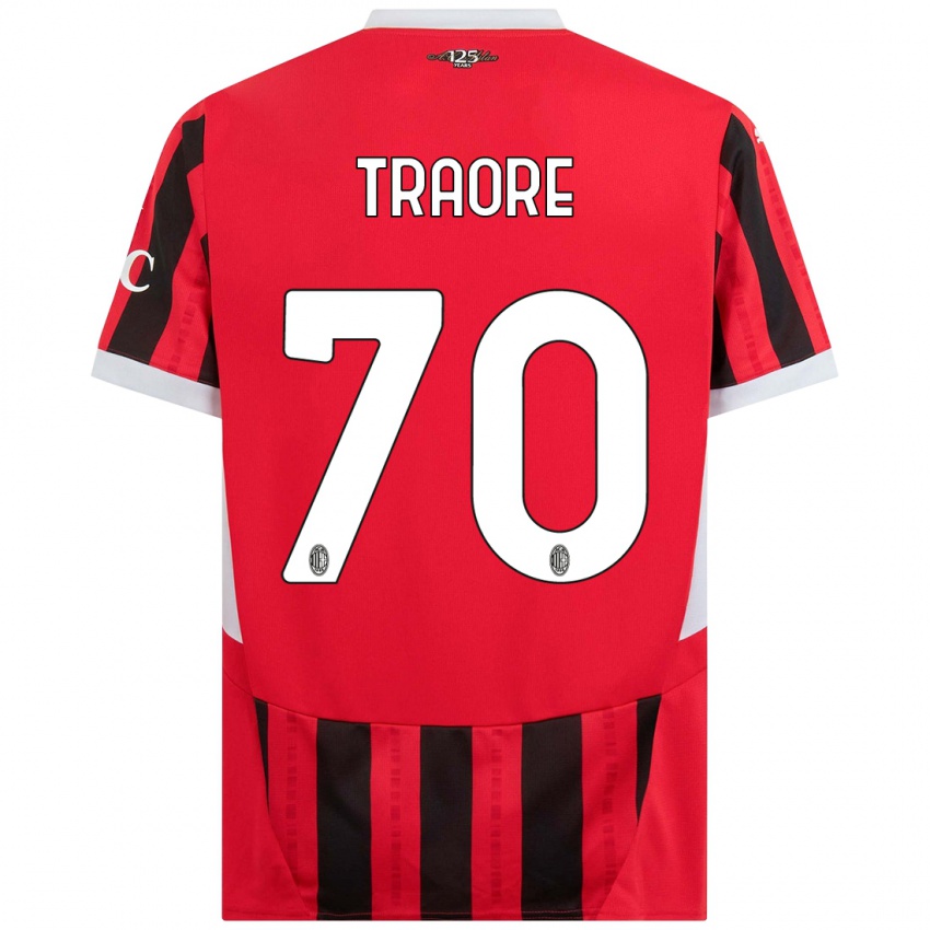 Niño Camiseta Chaka Traore #70 Rojo Negro 1ª Equipación 2024/25 La Camisa