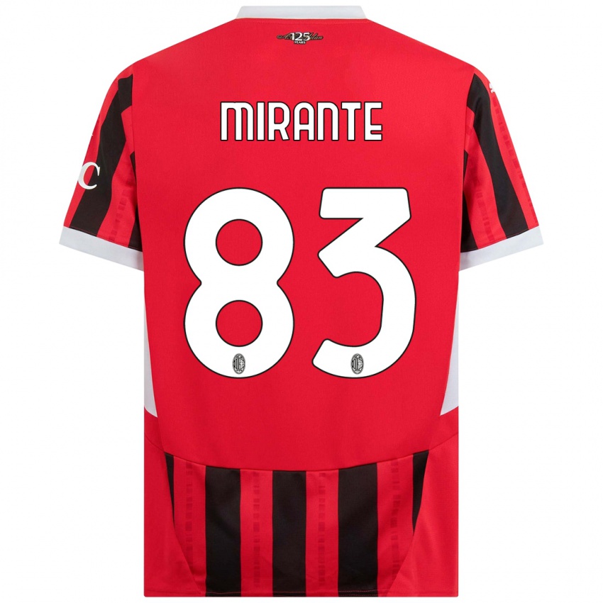 Niño Camiseta Antonio Mirante #83 Rojo Negro 1ª Equipación 2024/25 La Camisa