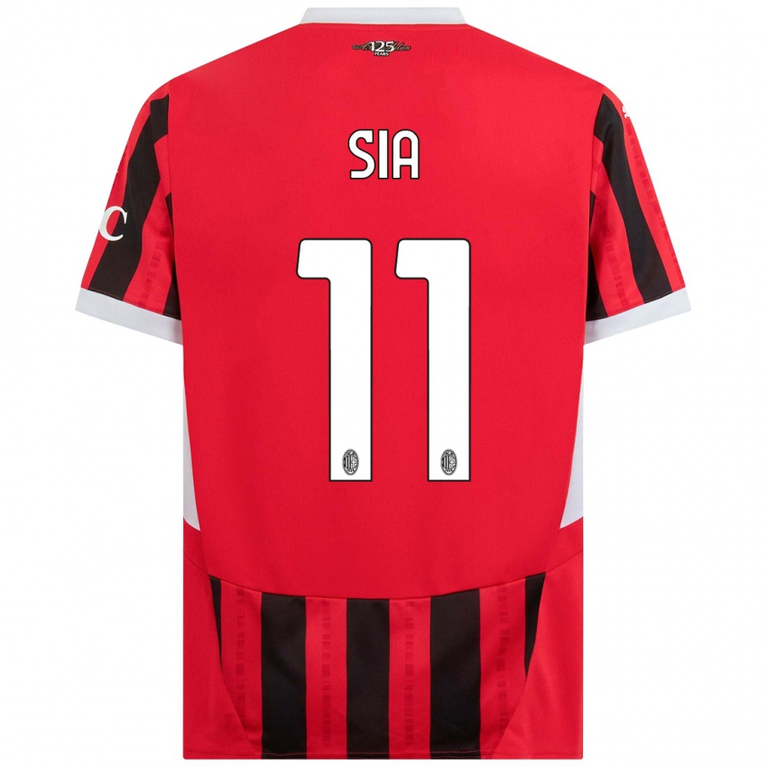 Niño Camiseta Diego Sia #11 Rojo Negro 1ª Equipación 2024/25 La Camisa