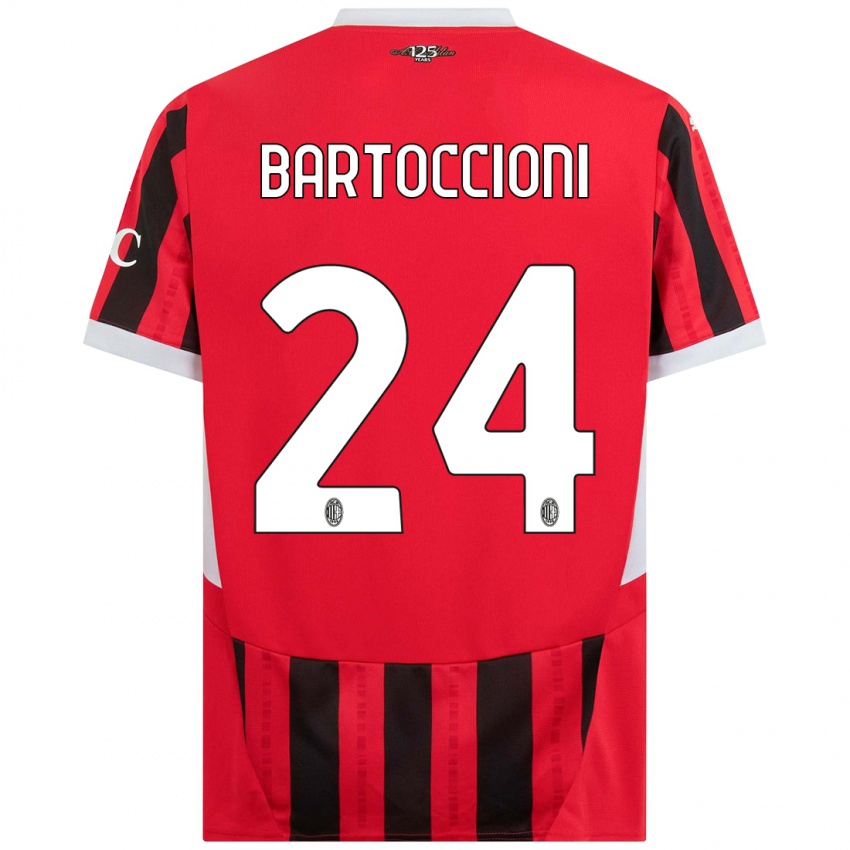 Niño Camiseta Andrea Bartoccioni #24 Rojo Negro 1ª Equipación 2024/25 La Camisa