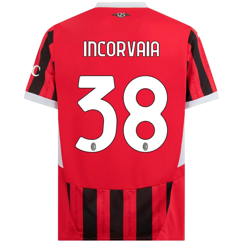 Niño Camiseta Giovanni Incorvaia #38 Rojo Negro 1ª Equipación 2024/25 La Camisa