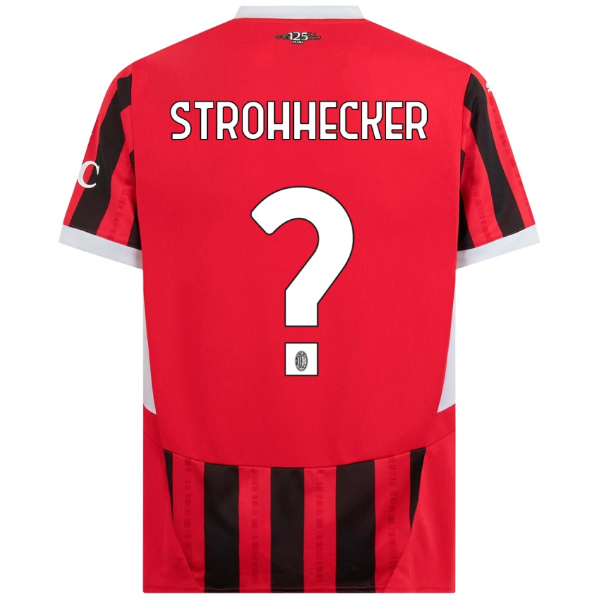 Niño Camiseta Riccardo Strohhecker #0 Rojo Negro 1ª Equipación 2024/25 La Camisa