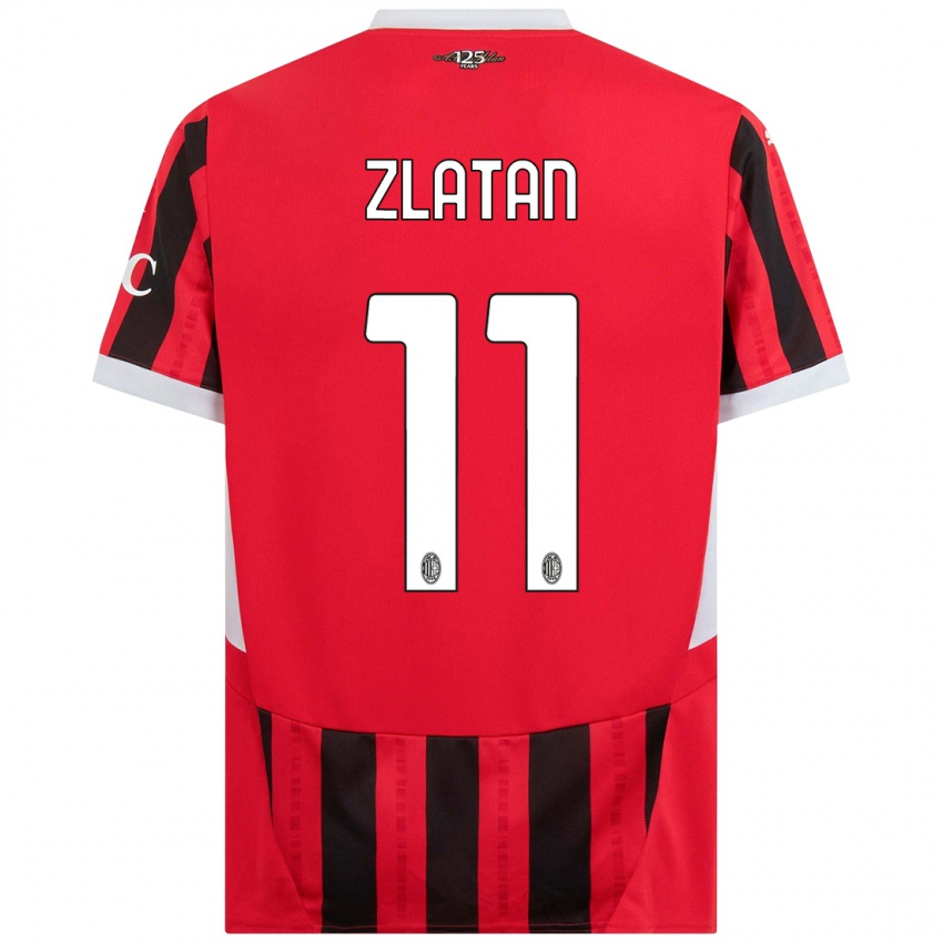 Niño Camiseta Zlatan Ibrahimovic #11 Rojo Negro 1ª Equipación 2024/25 La Camisa