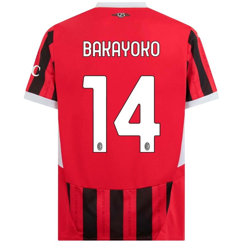 Niño Camiseta Tiemoue Bakayoko #14 Rojo Negro 1ª Equipación 2024/25 La Camisa