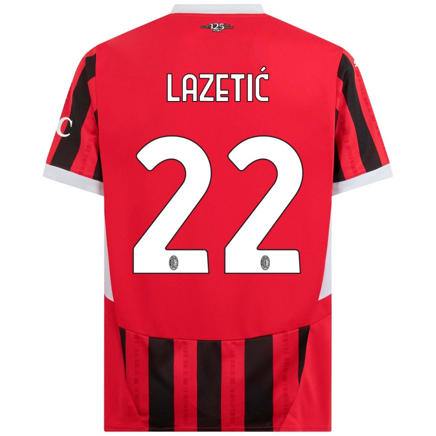 Niño Camiseta Marko Lazetic #22 Rojo Negro 1ª Equipación 2024/25 La Camisa