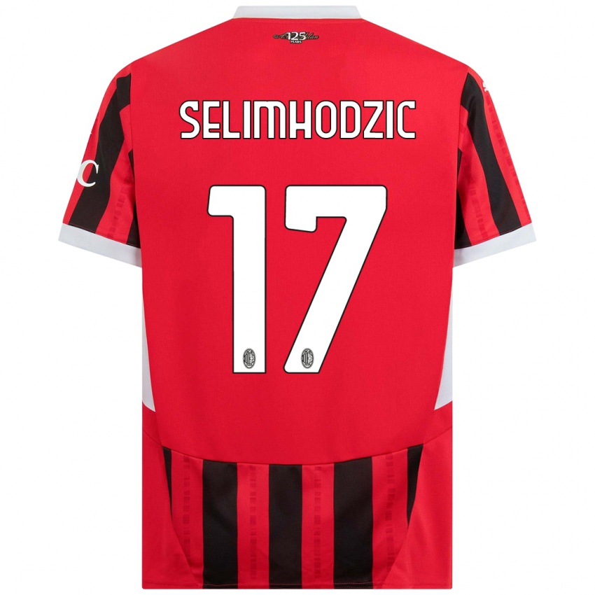 Niño Camiseta Noa Selimhodzic #17 Rojo Negro 1ª Equipación 2024/25 La Camisa