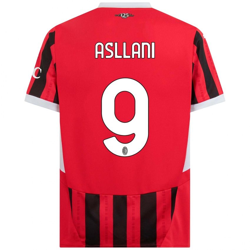 Niño Camiseta Kosovare Asllani #9 Rojo Negro 1ª Equipación 2024/25 La Camisa