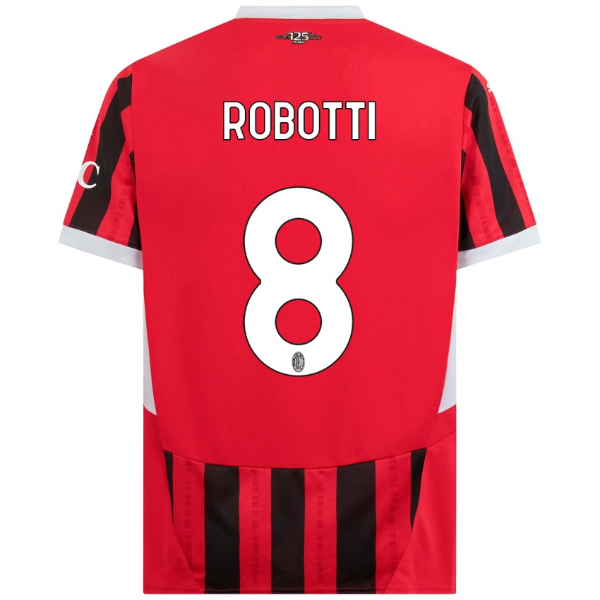 Niño Camiseta Giovanni Robotti #8 Rojo Negro 1ª Equipación 2024/25 La Camisa