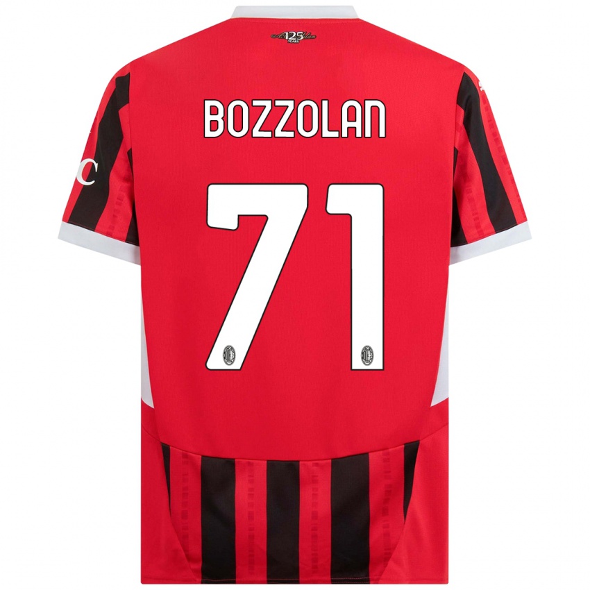 Niño Camiseta Andrea Bozzolan #71 Rojo Negro 1ª Equipación 2024/25 La Camisa