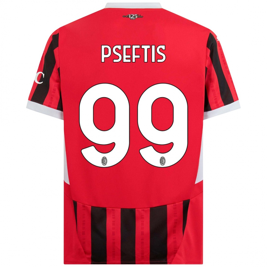 Niño Camiseta Fotios Pseftis #99 Rojo Negro 1ª Equipación 2024/25 La Camisa