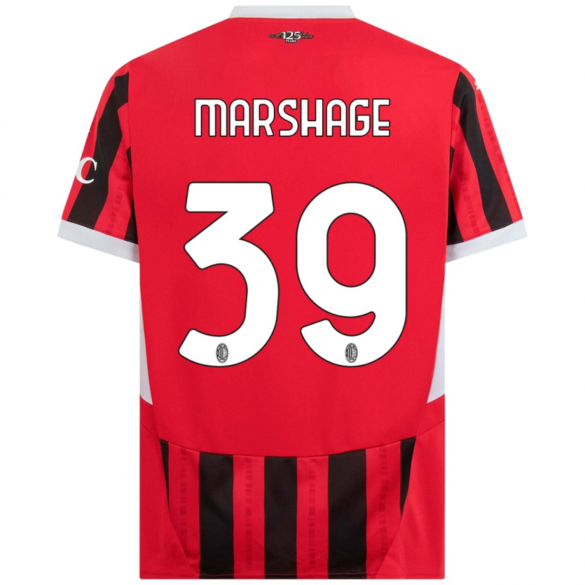 Niño Camiseta Wilgot Marshage #39 Rojo Negro 1ª Equipación 2024/25 La Camisa