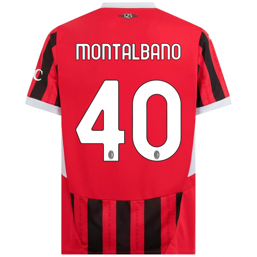 Niño Camiseta Nicolo Montalbano #40 Rojo Negro 1ª Equipación 2024/25 La Camisa