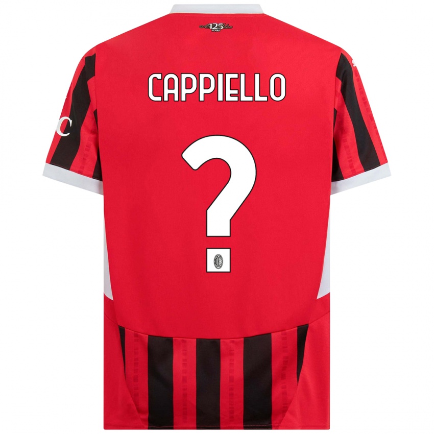 Niño Camiseta Flavio Cappiello #0 Rojo Negro 1ª Equipación 2024/25 La Camisa