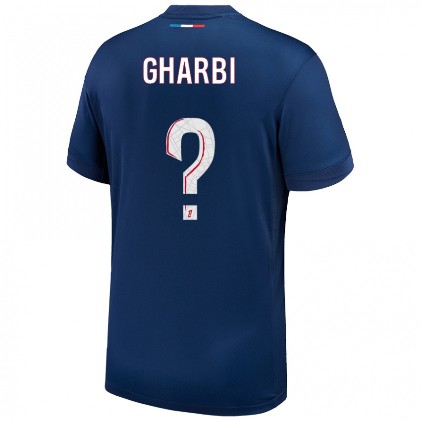 Niño Camiseta Ismael Gharbi #0 Azul Marino Blanco 1ª Equipación 2024/25 La Camisa