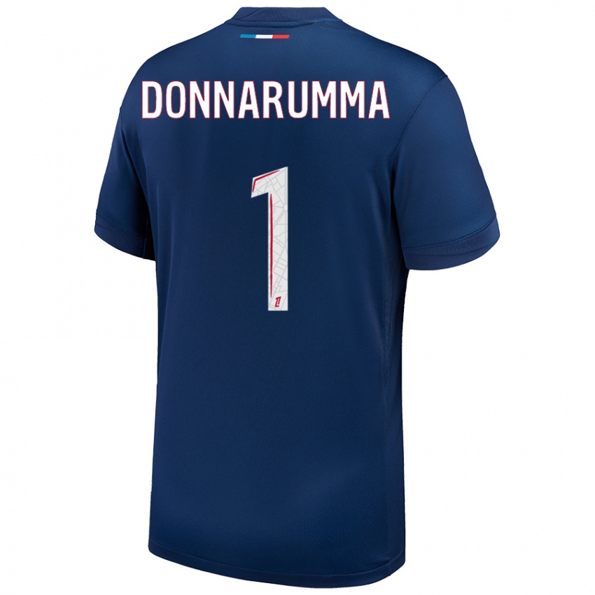 Niño Camiseta Gianluigi Donnarumma #1 Azul Marino Blanco 1ª Equipación 2024/25 La Camisa