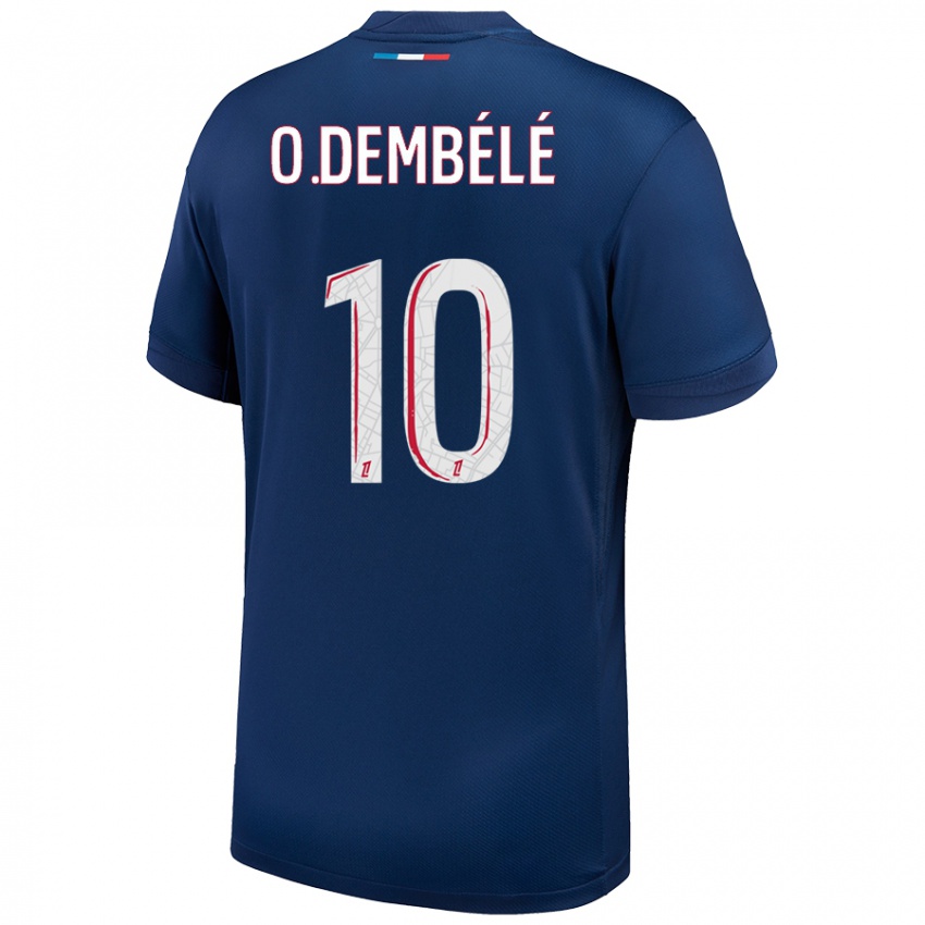 Niño Camiseta Ousmane Dembélé #10 Azul Marino Blanco 1ª Equipación 2024/25 La Camisa