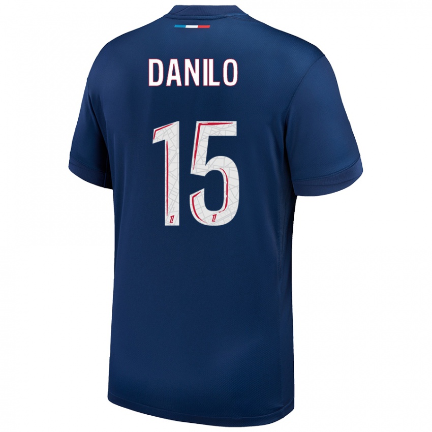 Niño Camiseta Danilo Pereira #15 Azul Marino Blanco 1ª Equipación 2024/25 La Camisa