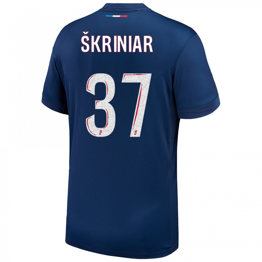 Niño Camiseta Milan Skriniar #37 Azul Marino Blanco 1ª Equipación 2024/25 La Camisa