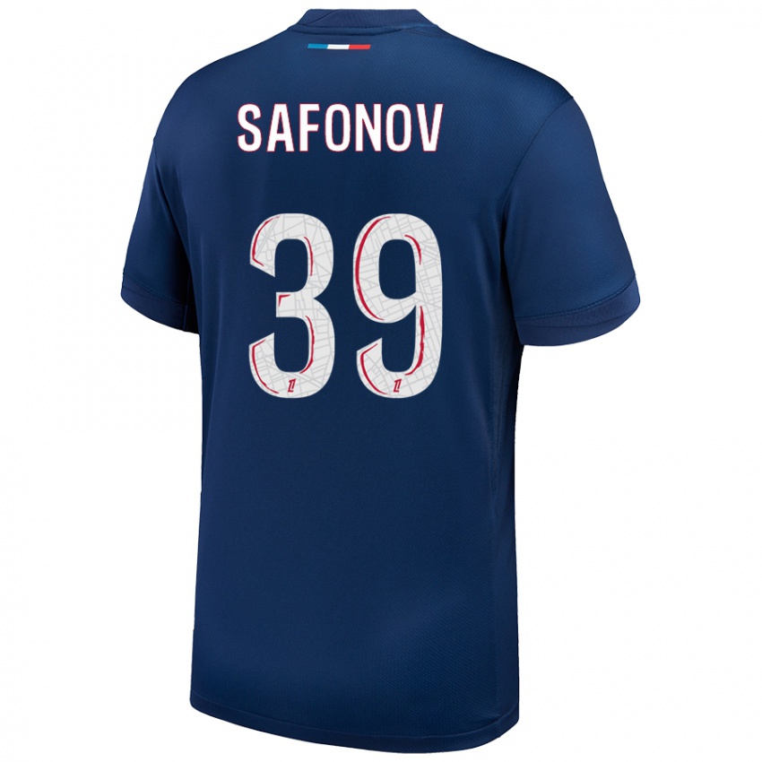 Niño Camiseta Matvey Safonov #39 Azul Marino Blanco 1ª Equipación 2024/25 La Camisa