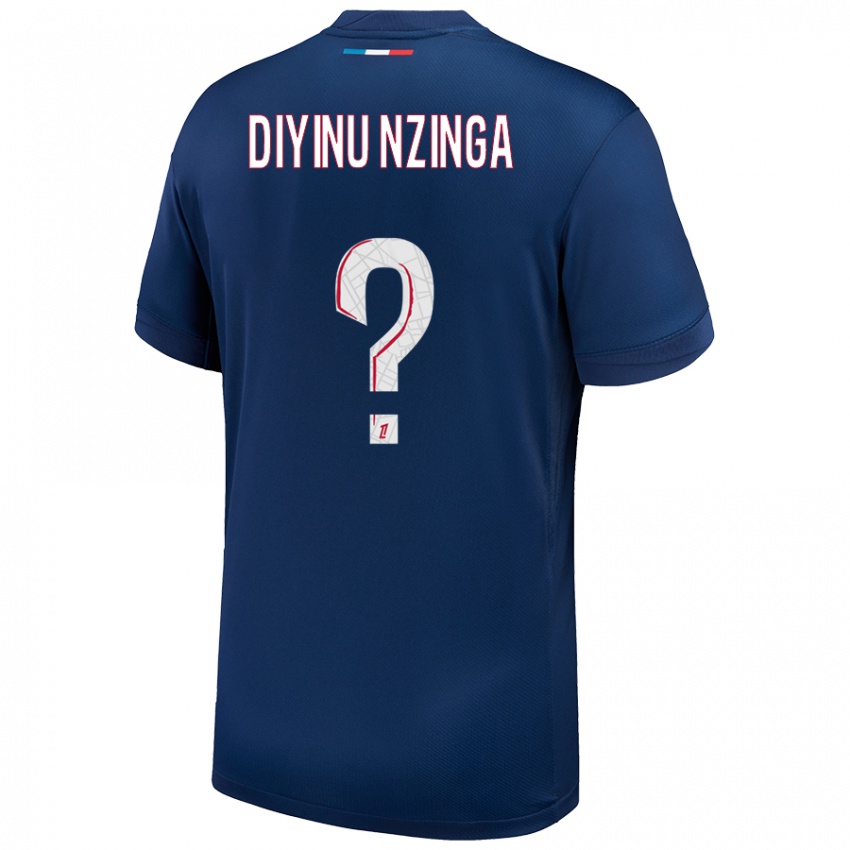 Niño Camiseta Vainqueur Diyinu Nzinga #0 Azul Marino Blanco 1ª Equipación 2024/25 La Camisa