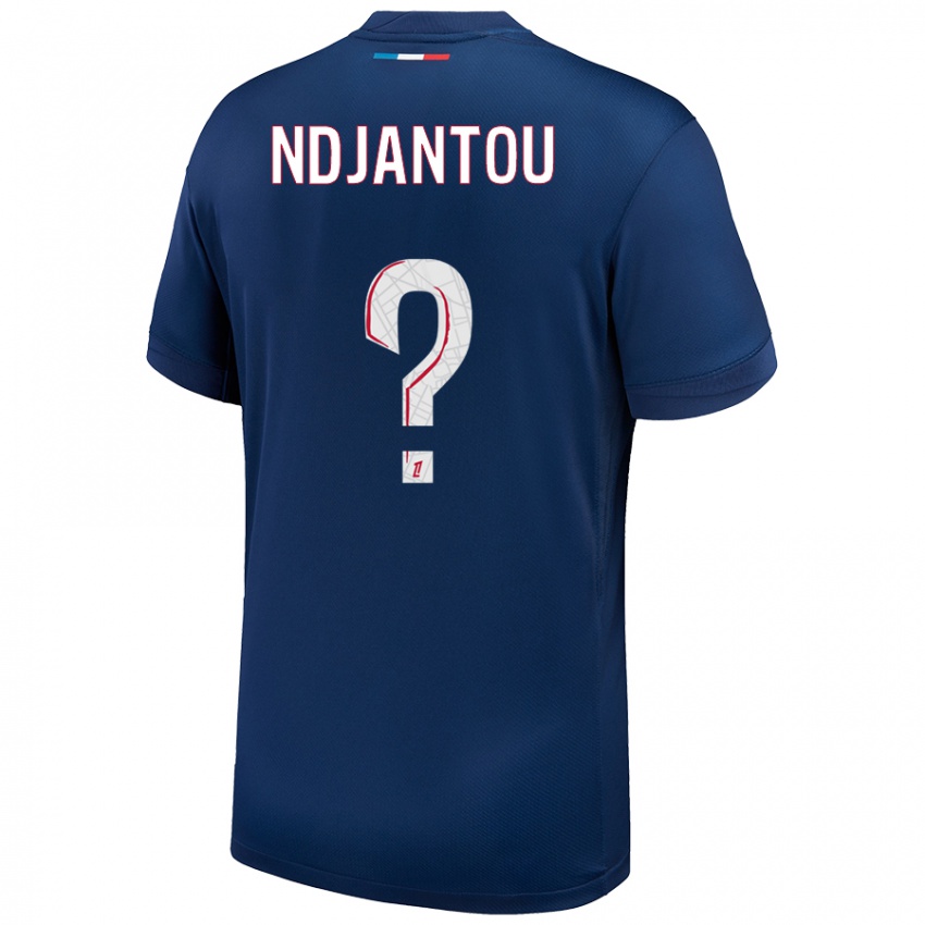 Niño Camiseta Quentin Ndjantou #0 Azul Marino Blanco 1ª Equipación 2024/25 La Camisa