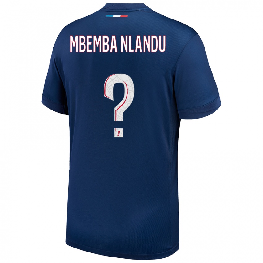 Niño Camiseta Emmanuel Mbemba Nlandu #0 Azul Marino Blanco 1ª Equipación 2024/25 La Camisa