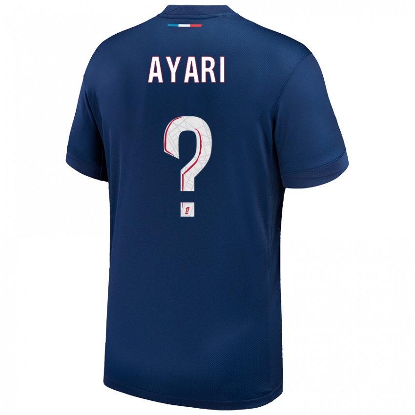 Niño Camiseta Adam Ayari #0 Azul Marino Blanco 1ª Equipación 2024/25 La Camisa