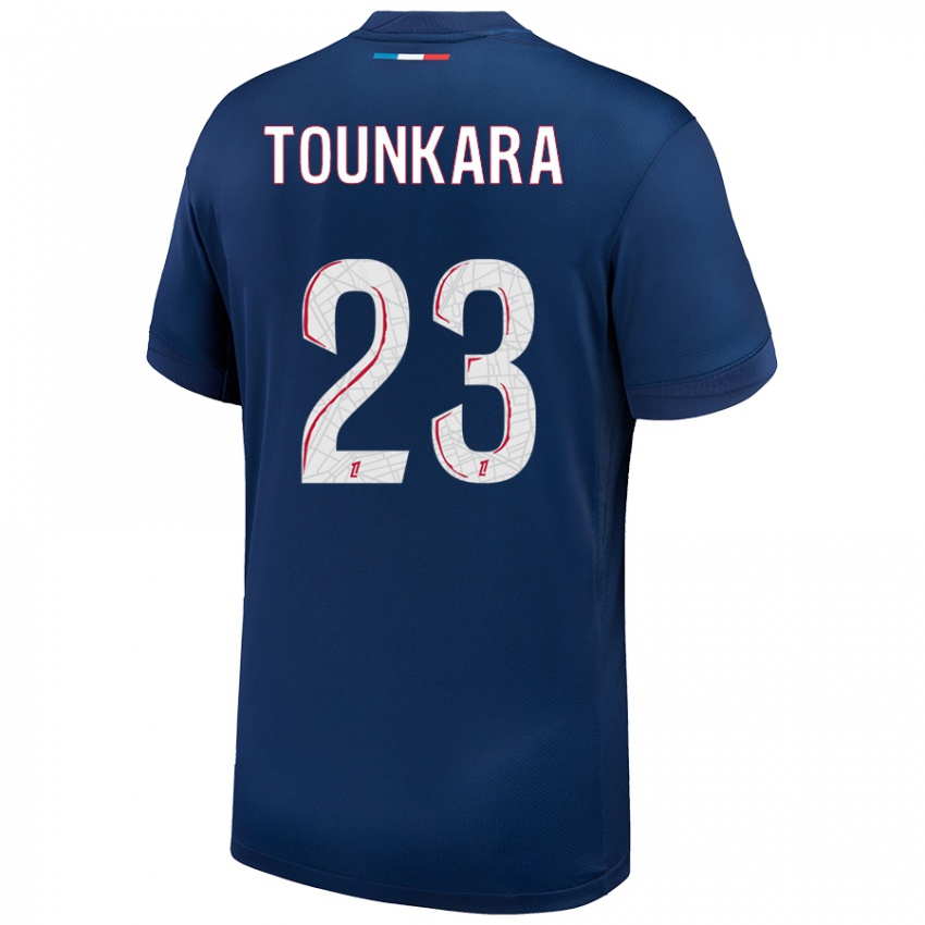 Niño Camiseta Aïssatou Tounkara #23 Azul Marino Blanco 1ª Equipación 2024/25 La Camisa