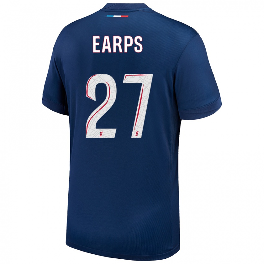 Niño Camiseta Mary Earps #27 Azul Marino Blanco 1ª Equipación 2024/25 La Camisa