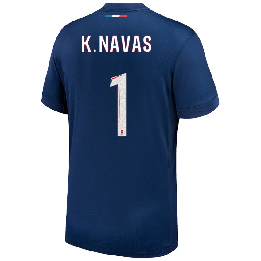 Niño Camiseta Keylor Navas #1 Azul Marino Blanco 1ª Equipación 2024/25 La Camisa