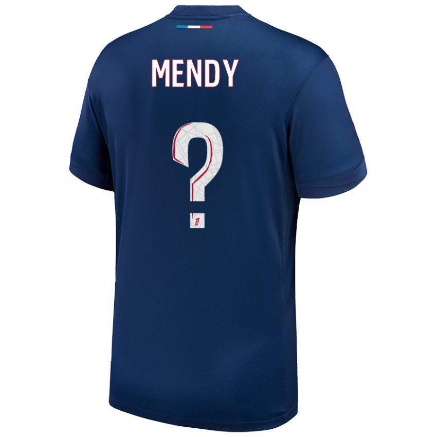 Niño Camiseta Tony Mendy #0 Azul Marino Blanco 1ª Equipación 2024/25 La Camisa